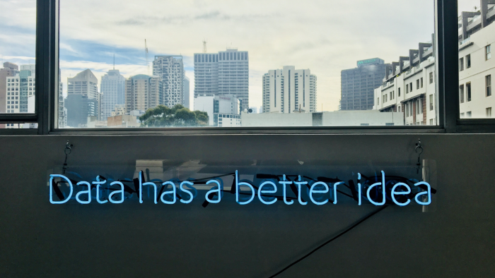London skyline with the phrase 'data has a better idea'